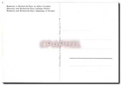 Montreux e Rochers-de-Naye — inizio di ottobre — Editions du Tourisme Montreux — Verso