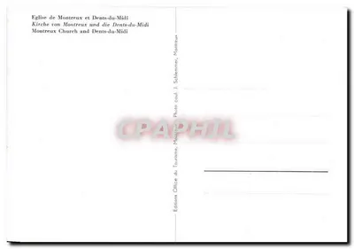 Chiesa di Montreux e Denti del Mezzogiorno — Montreux, Svizzera — Éditions du Tourisme, Montreux — Verso