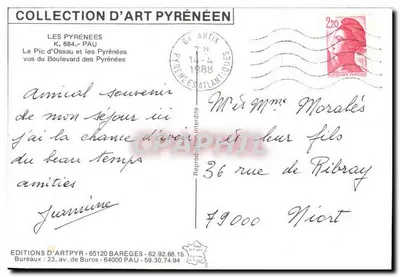 O Pic d'Ossau e as Pirineus vistas da Avenida das Pirineus — Éditions d'Art Pirineus, n° 684 — Verso
