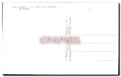 Le Môle. As Falésias de Pordic — Sociedade dos Pâturages Waron e Cle — A Bretanha Pitoresca (Marca Registrada) — Verso