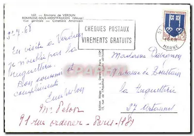 Cemitério americano de Romagne-sous-Montfaucon — Vista geral — Edição Mage, Paris — Verso