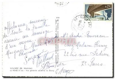 Ile-d'Arz — Ogólny widok z lotu ptaka miasta — Wydawca Macoel — Rewers