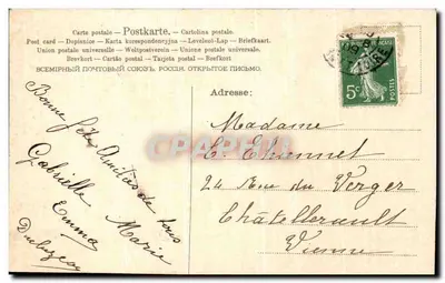Gołąb noszący list — Vive la Louise — wydawca A.S. & R. N° 630 — Rewers
