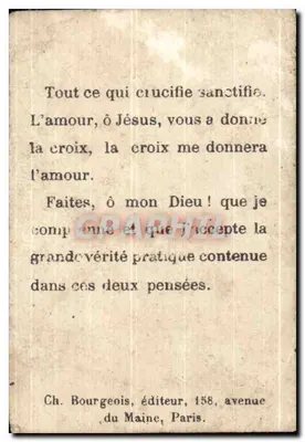 Cruz e flores — Sofrimentos e virtudes conduzem a Deus — Ch. Bourgeois, editor, 158, avenue du Maine, Paris. — Verso