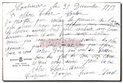 Pansée e coccinelle — Boa Ano — Marca Visé Paris — Verso