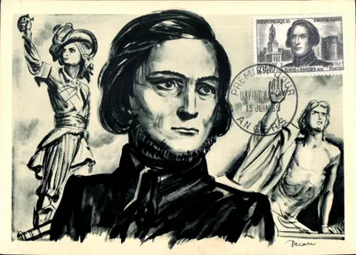 Carta Máxima David D Angers Estatuaire 1959