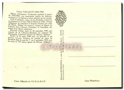 Léonce Vieljeux — Herói da Resistência — Edições Bourgogne, Nancy — Verso