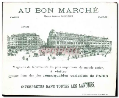 Kinderen van de Vaderland — Bij het Bon Marché — Maison Aristide Boucicaut — Achterkant