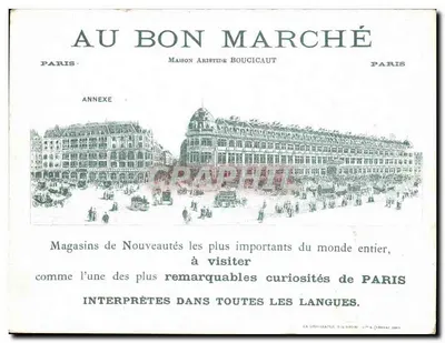 Au Bon Marché — Lojas de novidades — Casa Aristide Boucicaut, Paris — Verso