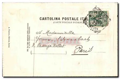 Fontein van Villa Umberto I° — Rome — uitgever A. Fiumma, Biloco — Achterkant