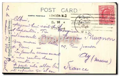 莫埃特与香槟酒馆 — 法英博览会 — 伦敦1908 — 背面