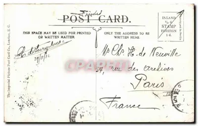 Wejście św. Augustyna, Canterbury — historyczny widok — The Imperial Picture Post Card Co., E.C. — Rewers