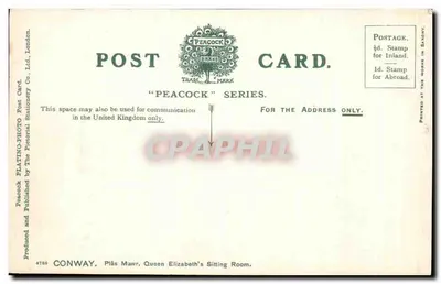 Piás Mawr, Pokój Pani Elżbiety — Conway — seria marki Peacock n°4786 — Rewers