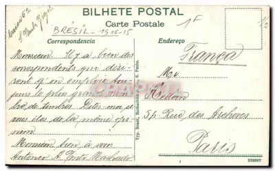 Secretaria da Agricultura — São Paulo — Typ. Typ. Rocha Lima, S. Paulo — Verso
