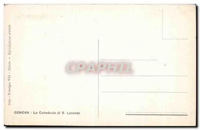 Gênova — A Catedral de S. Lorenzo — Edição VIS Milano, n° 7029 — Verso