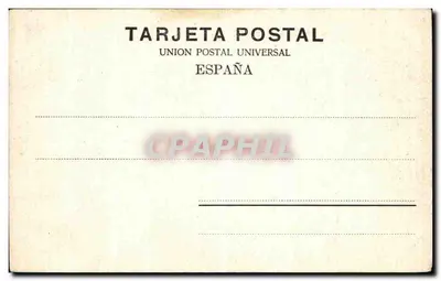 Nuestro Señor Crucificado — reproducción de una obra de A. Cano — Unión Postal Universal, España — Reverso