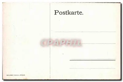 Munique, Torre do Rathaus e Igreja da Virgem — fot. Jaeger & Goergen, Munique — série 12 Dias em Munique — Verso