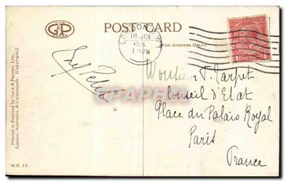 Wschodni Front, Hampton Court Palace — widok pałacu i ogrodu — seria G&P n°12037 — Rewers