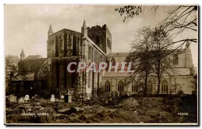 Hexham Abbey — widok kościoła i cmentarza — Peal Photo Graphic Works, Tunbridge Wells, nr 42352