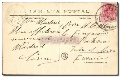 Madryt — Biblioteka Narodowa — J. Lacoste, Gervantes, 28 — Rewers