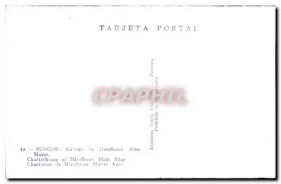 Cartuja van Miraflores — hoofdaltaar — Ediciones García Carralona, Zaragoza — Achterkant