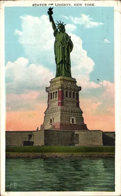 Estátua da Liberdade, Nova Iorque — vista da ilha da Liberdade — editor Irving Underhill, n° 17199