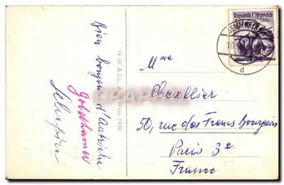 Semmering — Vista panorâmica com montanhas nevadas — H.W. & Co., Viena — Verso