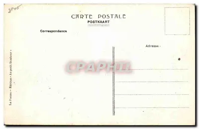 La Panne. A Digue, lado oeste — vista arquitetônica — La Faillite, Edição Bonheur — Verso