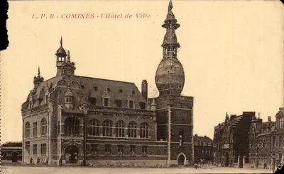 Comines - L'Hôtel de Ville — éditeur IMPRIMÉ SUR LA CARTE : Lucien Pollet, Lille