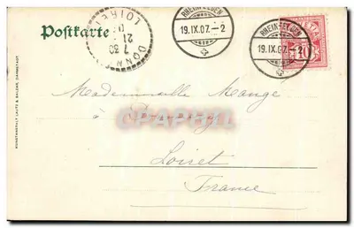 Säckingen. Waldsee. — Widok jeziora z łódką — wydawca KUNSTANGALT LAUTZ & BALZAN, GARMISCH-ADT — Rewers