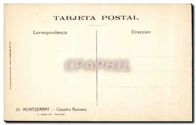 Montserrat — Claustro Romano — L. Bolinin, fut. - Barcelony — Rewers