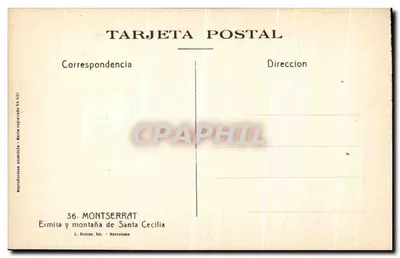 Montserrat — Ermita i góra Santa Cecilia — L. Roisin, fot. Barcelona — Rewers