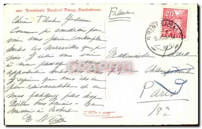Glaciar de Fiescherhorn — Grindelwald — editor não visível — Verso