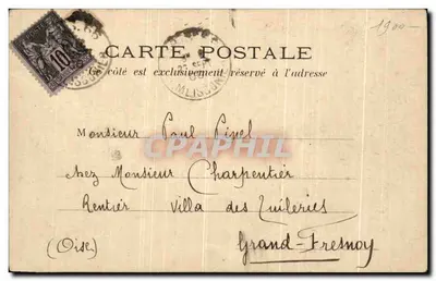 Hongaarse kerk — Parijs — Antieke ansichtkaart gedateerd 22 september 1900 — Achterkant
