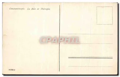 Constantinopla. A Baía de Thérapia — vista panorâmica do porto com barcos — editor não identificado, n° de série 87/8810 — Verso