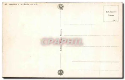 Genebra - A Baía à noite — Edição Freger, Genebra, n°37 — Verso