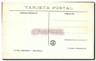 Crocefisso di Cellini — Escorial — Editore Hotel Miranda — Verso