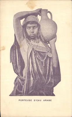 Mulher árabe carregando água — ilustração — Imp. Soullot, Marselha