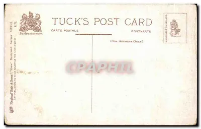Norwich, Castle Gardens — vista do castelo e do parque — Tuck's Post Card n°4772 — Verso