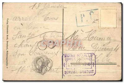 Bilhete postal antigo Bruchsal Schlossgarten — Verso