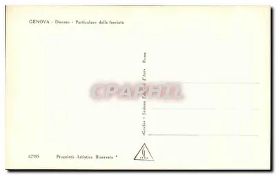 Genova - Duomo - Particulare della facciata — Gráfica Edizioni d'Arte, Roma, n° 62395 — Rewers