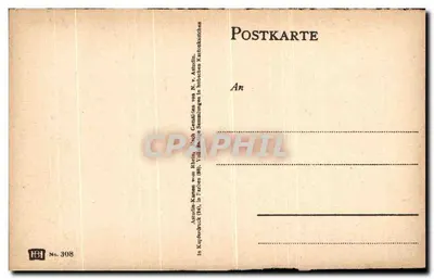 Braubach i Marksburg — widok z zamku na wzgórzu — wydawca H. Astorin, nr 308 — Rewers