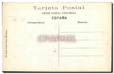 Tarjeta postal antigua Barcelona Palacio de Justicia y Arco de la Victoria — Reverso