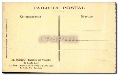Toledo — Schody Szpitala Santa Cruz — L. Roisin, fotograf z Barcelony — Rewers