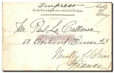 Salón de Columnas — kolekcja 'Cánovas', seria G. 4 — wydawnictwo Tarjeta Postal Universal, Hiszpania — Rewers