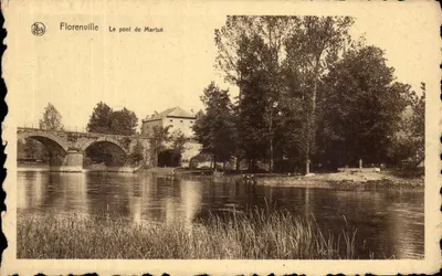 Bilhete postal antigo Florenville O Ponte de Martue