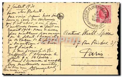 Bilhete postal antigo Florenville O Ponte de Martue — Verso