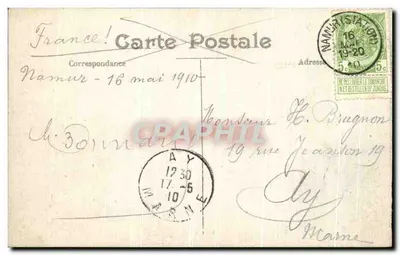Namur - Valle de la Sambre — vista aérea — editor desconocido, número de serie no visible — Reverso