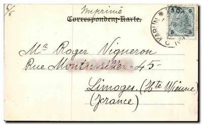 Astronomiczny zegar w Pradze — widok z Rathaus — wydane przez Louis Pérez — Rewers
