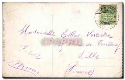 Luxemburg — uitzicht genomen vanaf het fort Thüngen — uitgever Kurfürst & Cie, Berlijn — Achterkant